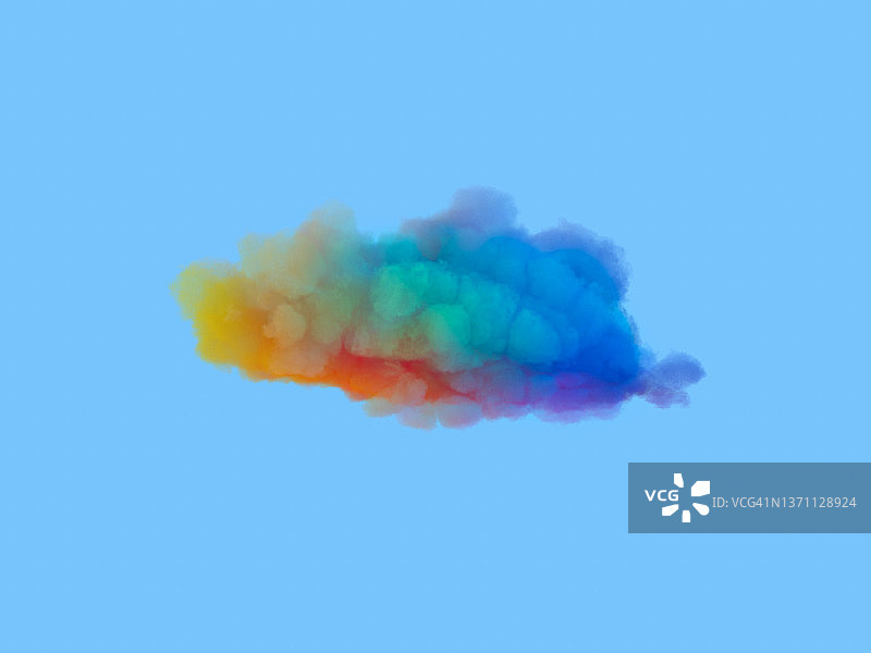 彩虹色云朵图片素材
