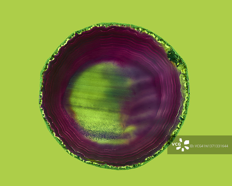 天然玛瑙切片的同心图案和纹理背景图片素材