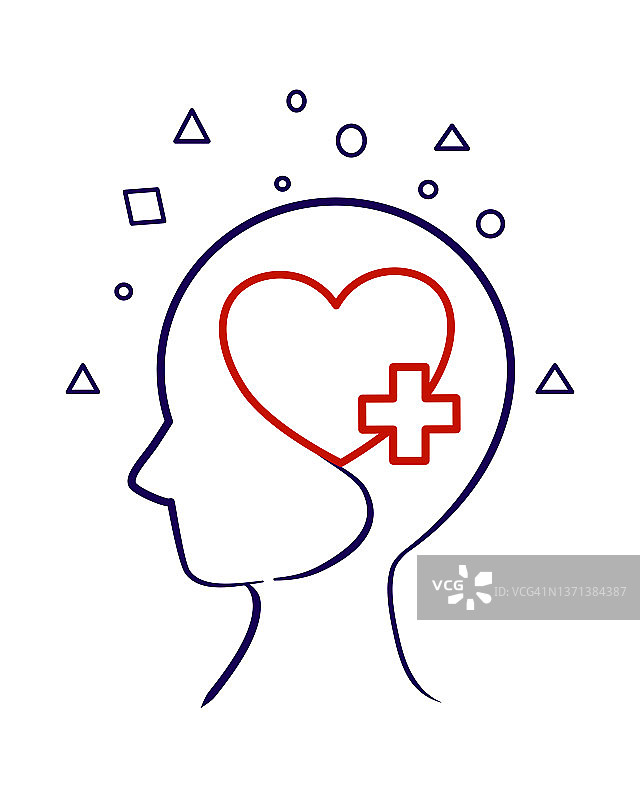 内部有图像的头部图标插画图片素材