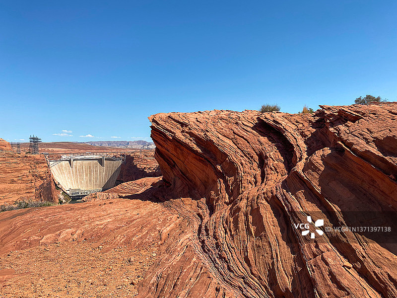 格伦峡谷大坝观景台的壮丽景色图片素材