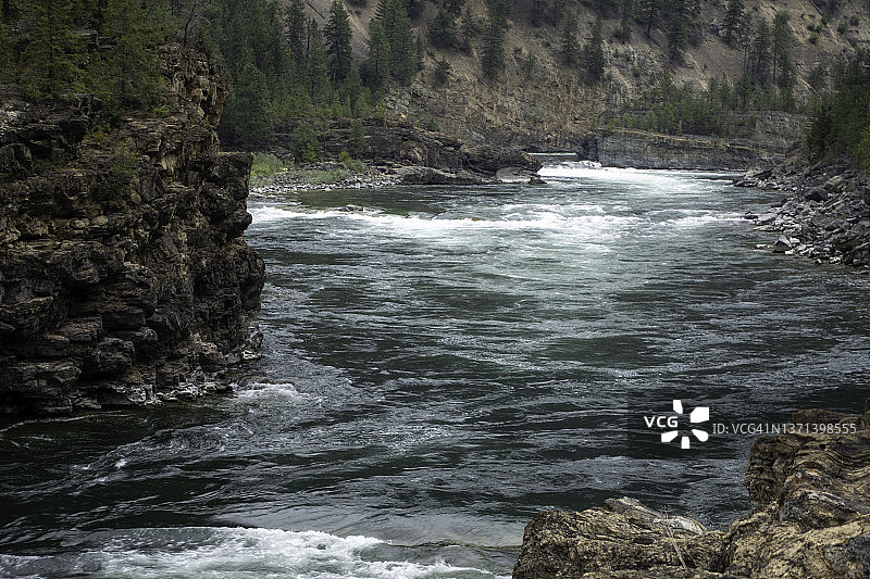 蒙大拿州库特内国家公园瀑布图片素材