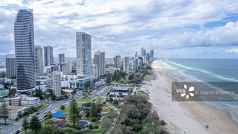 澳大利亚昆士兰州黄金海岸航拍图片素材
