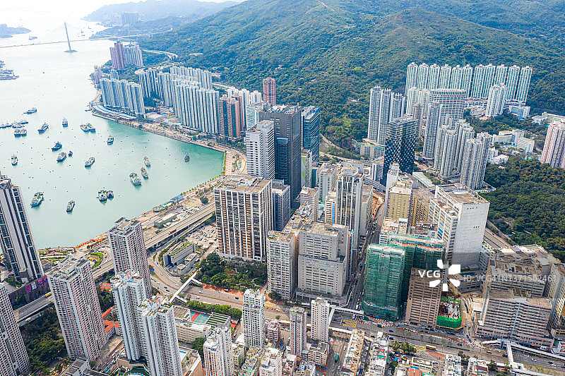 中国香港荃湾和青衣区景色图片素材