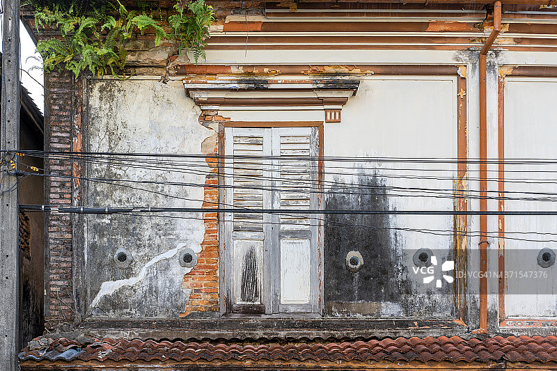 泰国北大年府的中葡风格复古窗户图片素材
