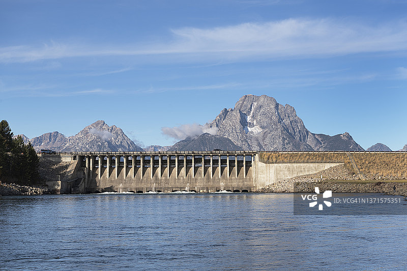 大提顿国家公园杰克逊湖大坝图片素材