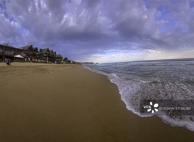 齐波利特海滨的消失点，瓦哈卡图片素材