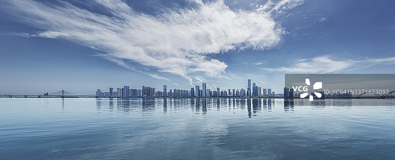 中国长沙城市天际线和湘江图片素材