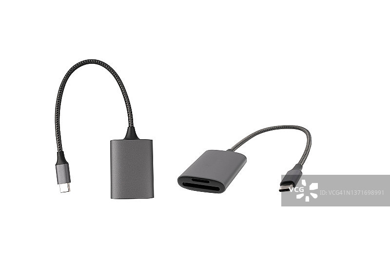 Type-C读卡器白色背景图片素材