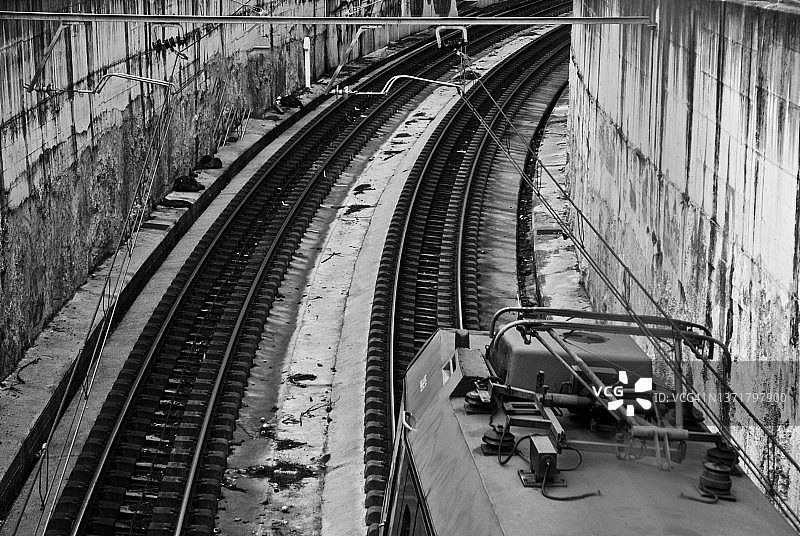 黑白火车轨道图片素材