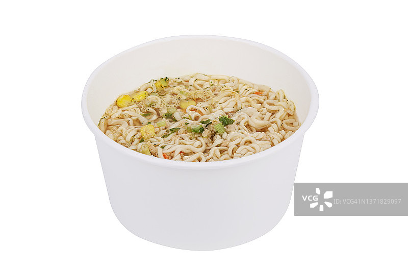 白色纸碗拉面汤图片素材