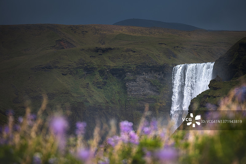 冰岛斯科加瀑布图片素材