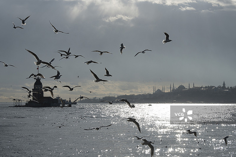 土耳其伊斯坦布尔的博斯普鲁斯海峡图片素材