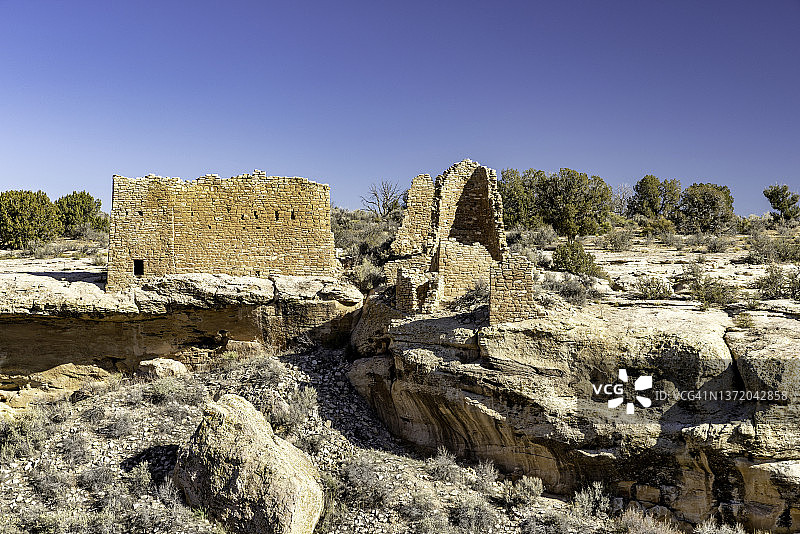 犹他州霍文韦普国家纪念碑的普韦布洛遗址图片素材