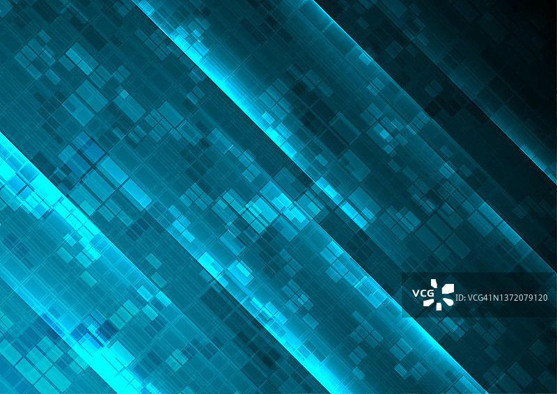 明亮发光的蓝色抽象未来主义几何背景图片素材