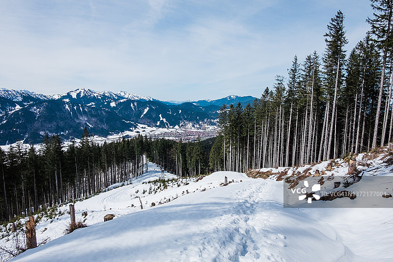 冬季奥伯阿梅尔高的峡谷风光图片素材