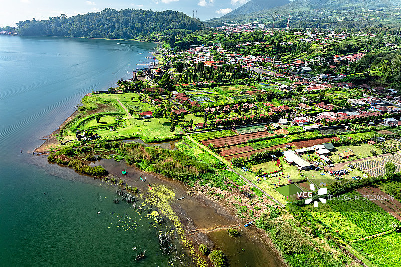 印度尼西亚巴厘岛，水神庙航拍图片素材