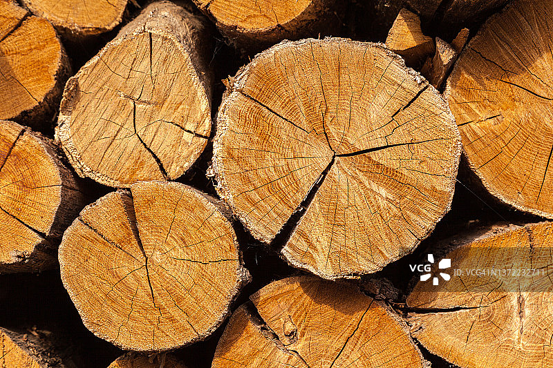 堆积成堆的木柴图片素材