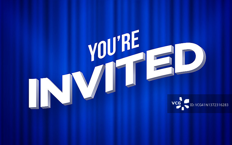 蓝色舞台幕布活动邀请背景图片素材