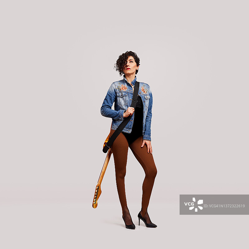 摇滚明星和吉他图片素材