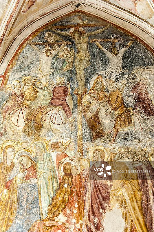 阿马尔菲主教座堂耶稣十字架上的壁画图片素材