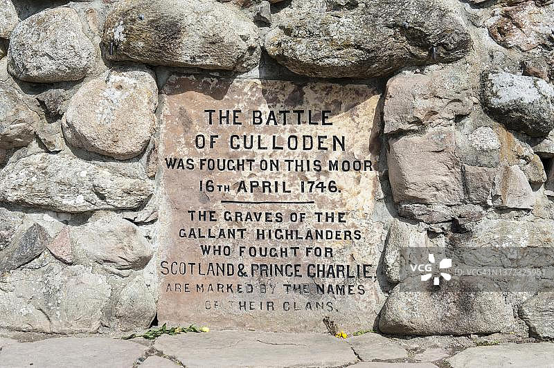 卡伦登古战场纪念牌图片素材