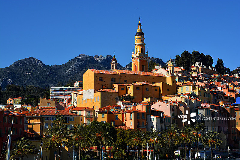 法国芒通老城景色图片素材