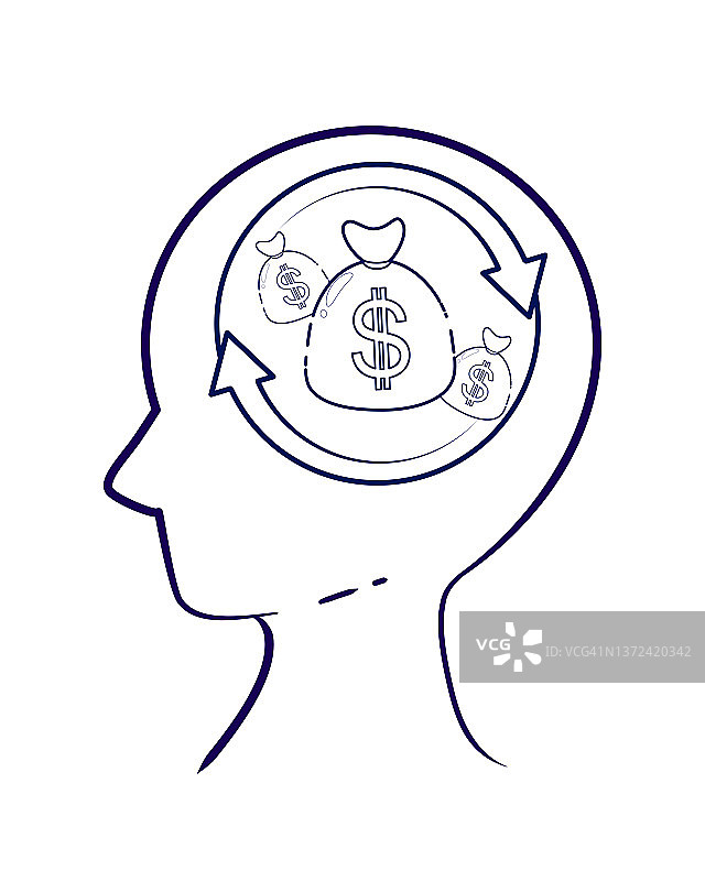 内部有图像的头部图标插画图片素材