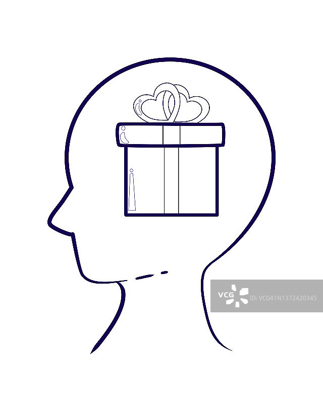 内部有图像的头部图标插画图片素材