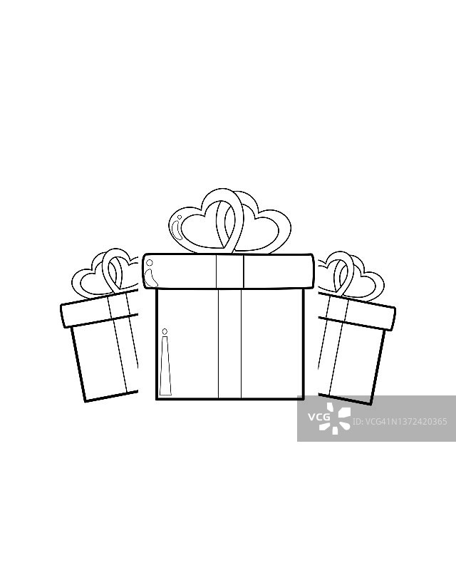 情人节或圣诞节等特殊场合的礼物插画图片素材