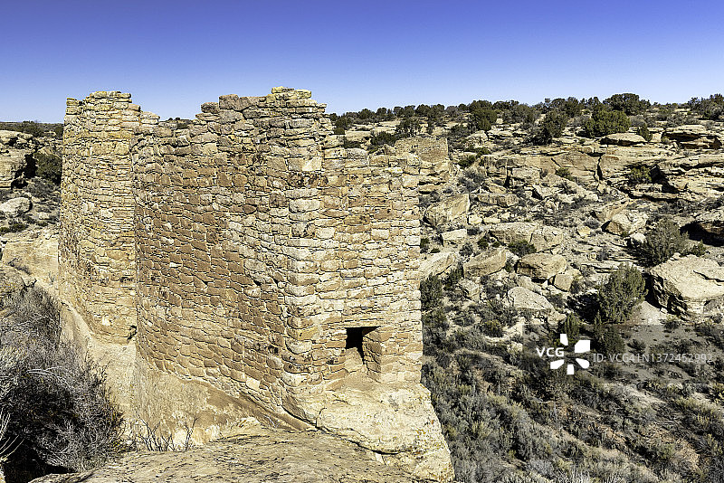 犹他州霍文韦普国家纪念碑的普韦布洛遗址图片素材