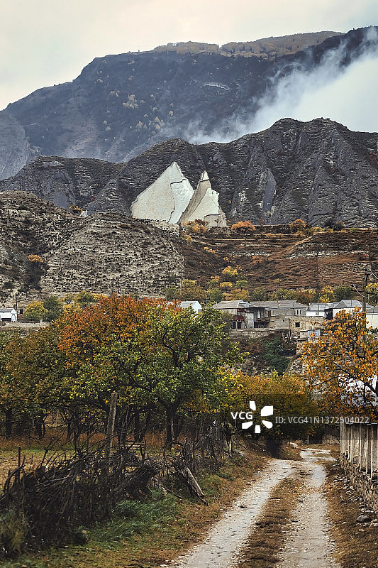 俄罗斯达吉斯坦北高加索地区隐蔽的山村图片素材