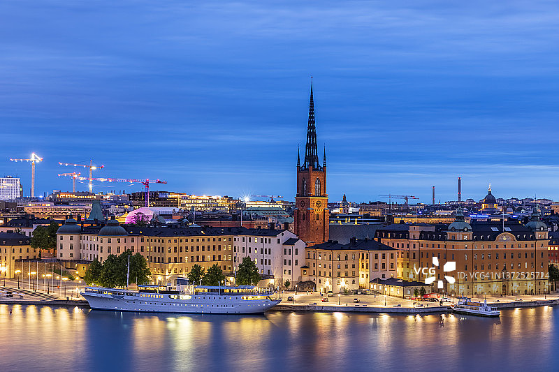 瑞典斯德哥尔摩省，骑士岛的天际线图片素材
