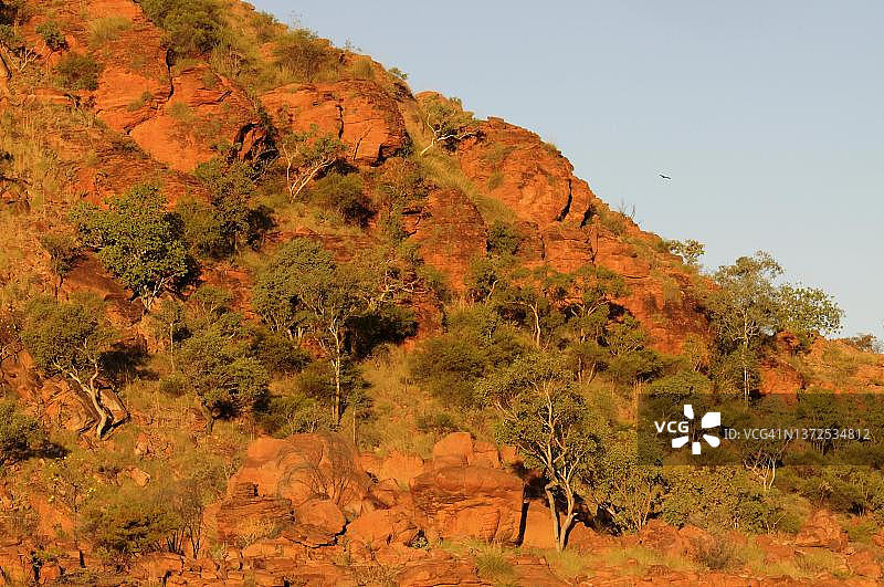 金伯利：晚霞中的红色岩层图片素材