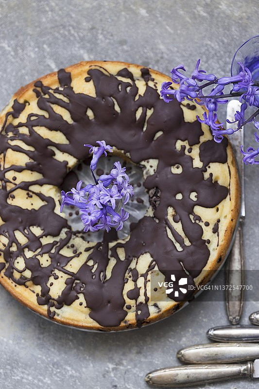 巧克力淋酱咕咕霍夫蛋糕图片素材