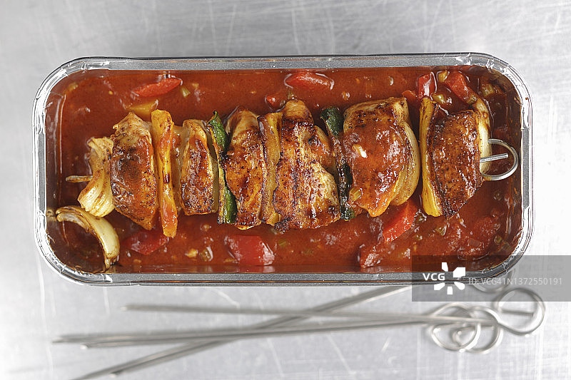 红辣椒酱烤肉串图片素材