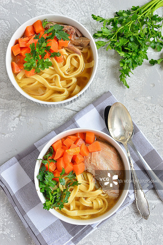 面条火鸡汤图片素材