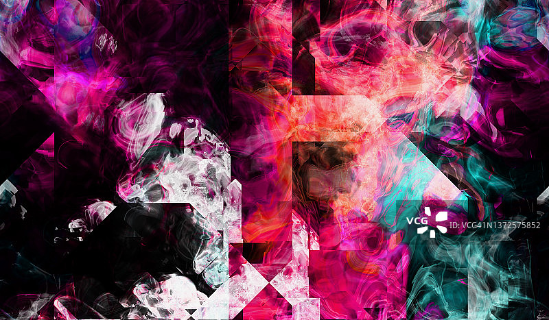 抽象中世纪几何形状粉色蓝色扭曲划痕黑色纹理背景图片素材