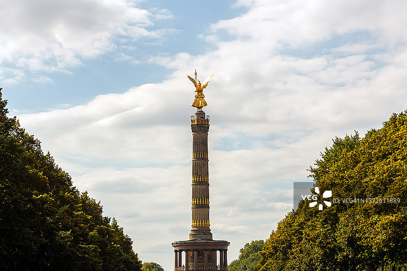 德国首都柏林的胜利纪念柱图片素材