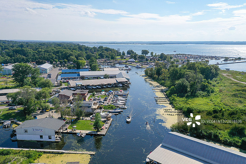 加拿大凯西克锡姆科湖库克湾航拍图片素材