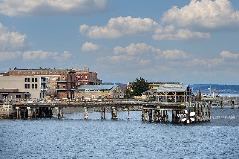 华盛顿州汤森港滨水区天际线图片素材