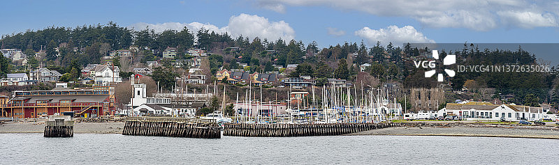 华盛顿州汤森港滨水区天际线图片素材
