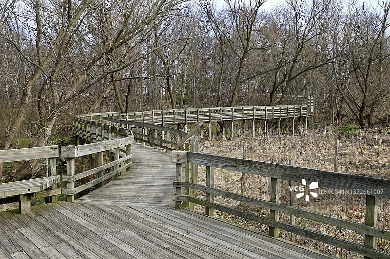 平台甲板或木板路图片素材