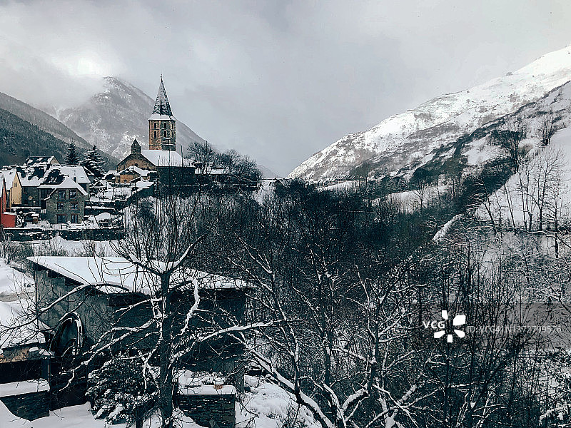 雪景村庄图片素材