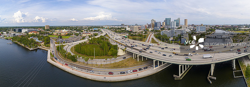 佛罗里达坦帕市空中全景图片素材