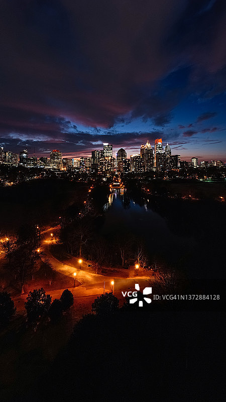 夕阳下的亚特兰大城市风光图片素材