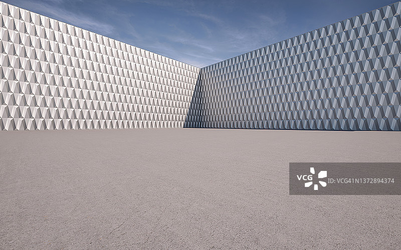 几何图案金属结构前的空白方块图片素材