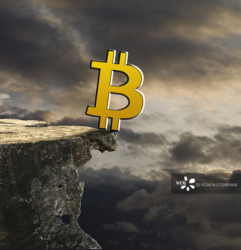 加密货币处于边缘图片素材