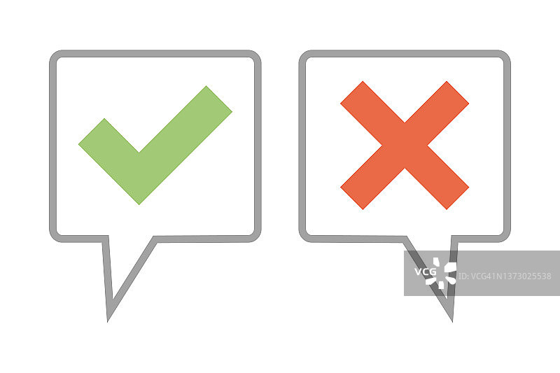 勾号和叉号标注可编辑矢量图图片素材