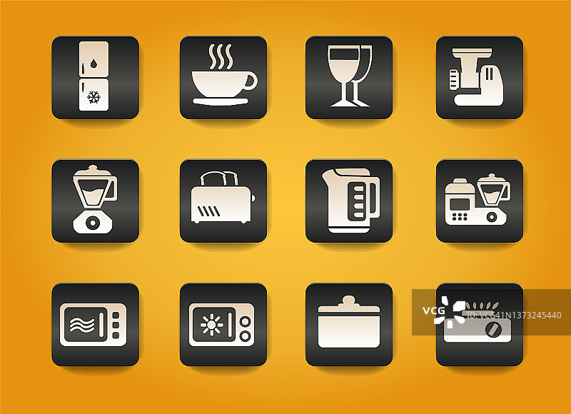 厨房用具图标集图片素材