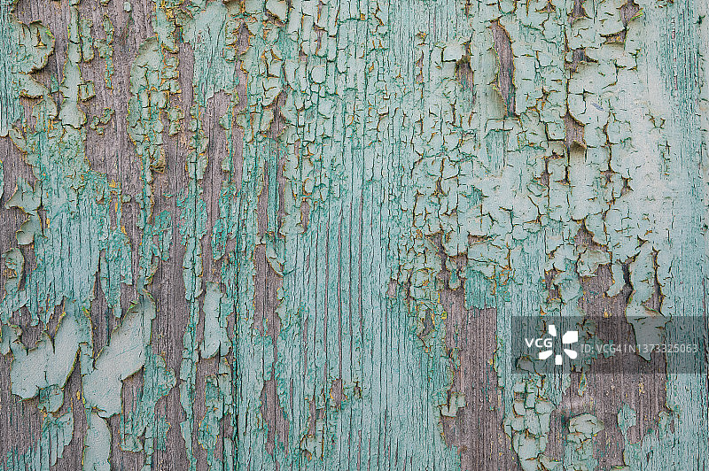 背景 - 剥落的蓝绿色油漆图片素材